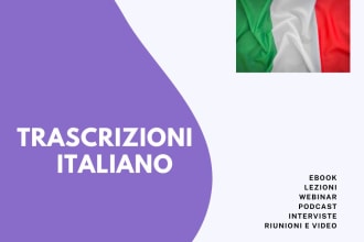 manual italian transcription trascrizioni audio video ebook podcast