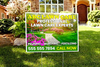do lawn care yard signs, signage and billboard design