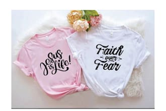 do custom typography christian t shirt and graphic design