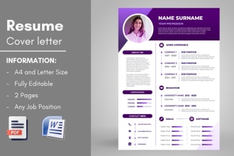 make professional CV design, upgrade and write executive resume and cover letter