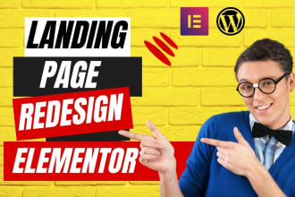 do redesign elementor landing page or customize wordpress website