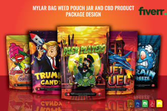 design unique weed pouch, mylar bag and label for all cbd products