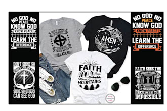 do custom typography christian t shirt and graphic design