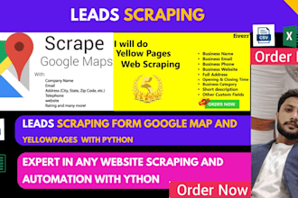 do google map scraping and yellow page scraping for business leads