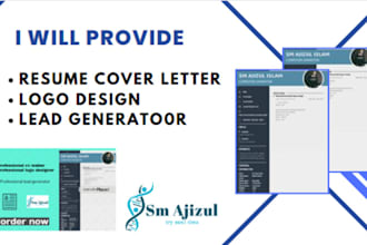 make  professional logo design, resume cover letter , lead generator