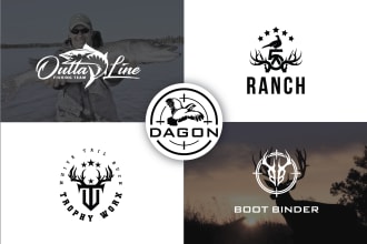 create a hunting outdoor and fishing logo within 24 hours