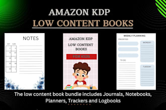 design low content book interiors and covers for amazon kdp