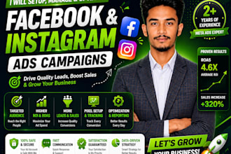setup and manage facebook ads and instagram ads campaign