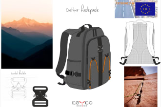 design the backpack tech pack ready for the factory