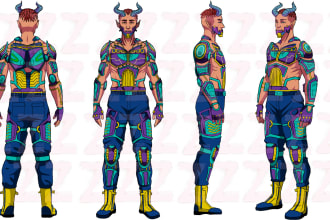 design astonishing 2d character sheets in anime style