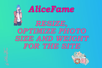 resize, crop, optimize photo size and weight for the site