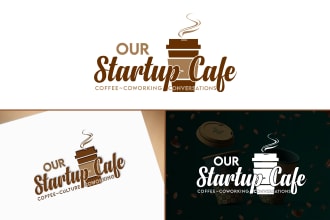 create tea, coffee, cafe, green tea and bakery logo design