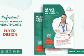 design medical health care home care flyer any one pager marketing materials