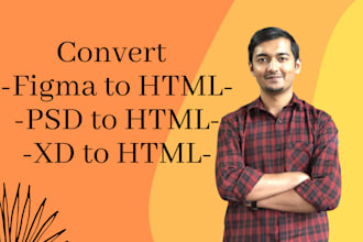 convert figma, PSD, xd to HTML, reactjs, nextjs, tailwindcss website