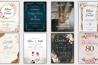 design wedding invitation packages or bridal shower cards