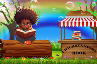 draw children story book illustrations and children story book illustration