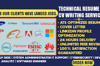 write ats technical resume, it tech support, help desk cv, system administrator