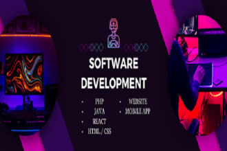 develop software for your needs with PHP, java and react