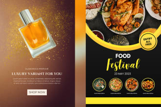 design catchy food, health, sports and product flyer designs