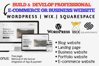 build website on wordpress kadence, squarespace website redesign wix studio