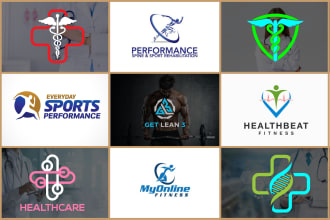 design health, fitness, medical, wellness, sports, gym, dental, and therapy logo