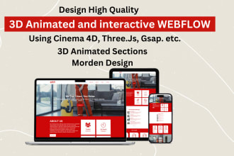 design high quality 3d spline animation webflow website