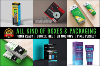 do pixel perfect packaging box design with die cut