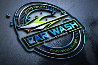 design auto detailing automotive and car wash logo design
