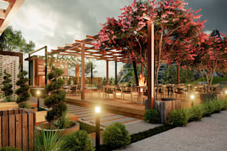 create garden, backyard, patio, pool and 3d landscape design