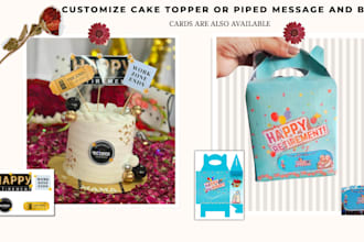 design cards and cake toppers and packing