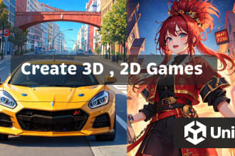 develop 2d 3d games for android, ios and pc in unity