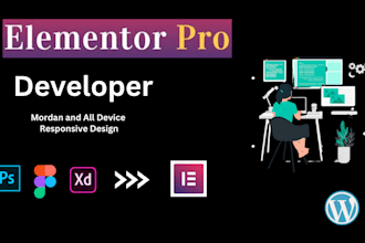 design wordpress website with elementor or elementor pro