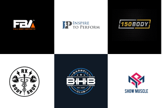 design modern gym, athletic, physical fitness, health and wellness, sports logo