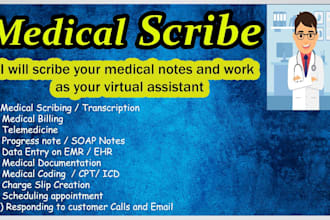 be your medical scribe and virtual assistant