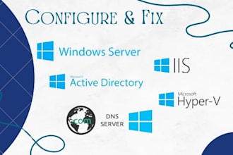 install and fix windows server, hyper v, dns, iis, adds, rds and file server