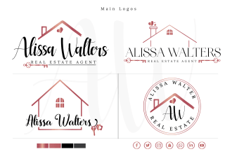 design real estate, realtor logo with branding package