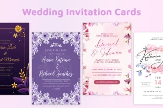 design invitation cards for wedding, bday, bridal, baby shower and theme parties