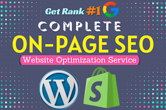 do complete on page SEO for wordpress websites, wix, shopify, squarespace