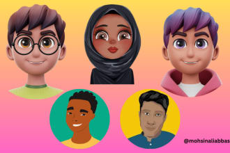 design portrait caricature cartoon and charachter avater from pictures