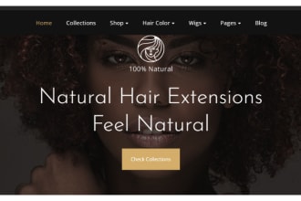 design hair extension shopify store, beauty salon, spa website beauty website