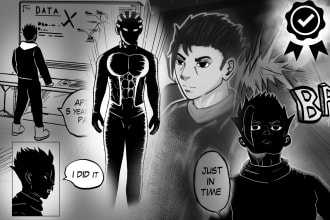 draw a professional manga , webtoon manhwa style ,comic book