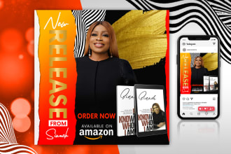 create a book release or book launch flyer  in 4hours