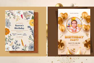 design happy birthday invitation, birthday greeting card