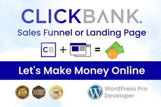 make clickbank sales funnel or landing page for clickbank product on wordpress