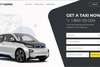 taxi booking website, chauffeur, limousine, with reservation and price