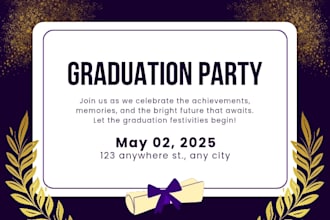 design  announcement card, graduation party invitation