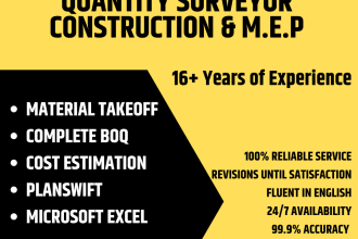 prepare complete boq and construction cost estimate