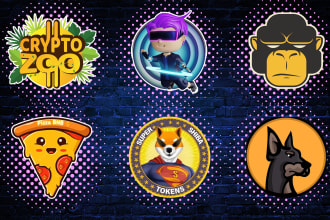 design crypto, meme token logo with 2d and 3d
