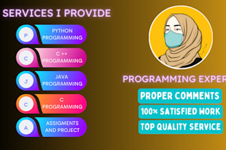 do python java, c, cpp programming tasks and projects