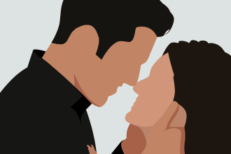 transform your romantic couple photo into a flat illustration